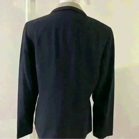 Women’s Vintage Atrium Navy Blazer Gold Buttoms Tan Collar Size 6 - Picture 5 of 9